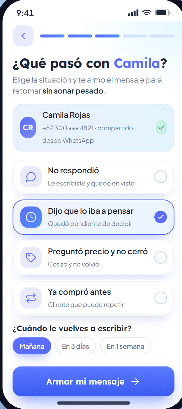 Elegir qué pasó con cada persona